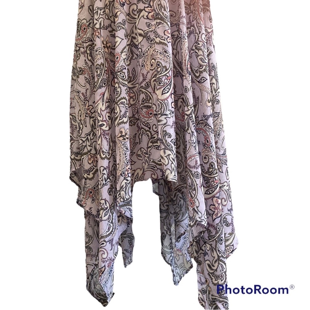Est. 1946 Paisley Sheer Handkerchief Hem Dress with Matching Slip - Picture 5 of 8
